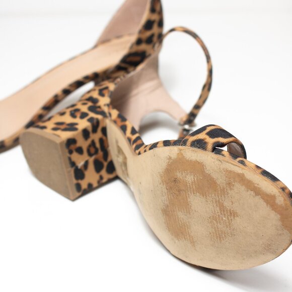 ALDO Women's Size 8, Cheetah Print 2" Chunky Heel with Straps - Picture 6 of 8